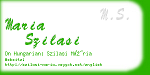 maria szilasi business card